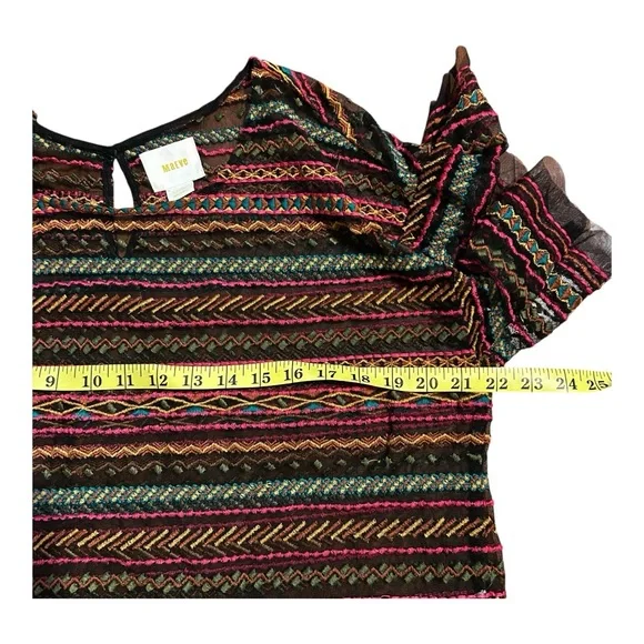 Maeve by Anthropologie Naples Embroidered Mesh Blouse size L. - Picture 11 of 12